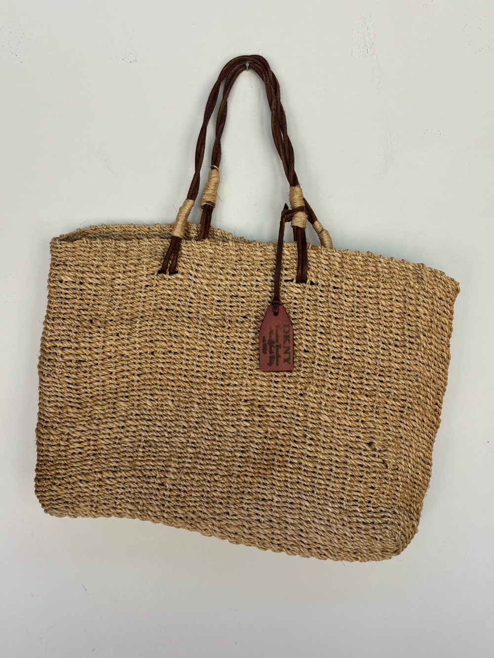 Vintage DKNY Straw Beach Bag